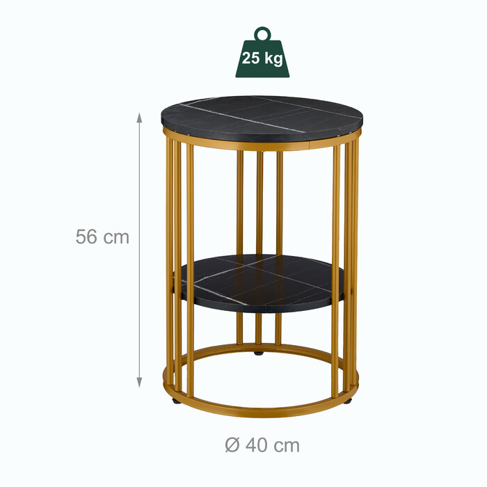 Relaxdays Side Table with Marble Look