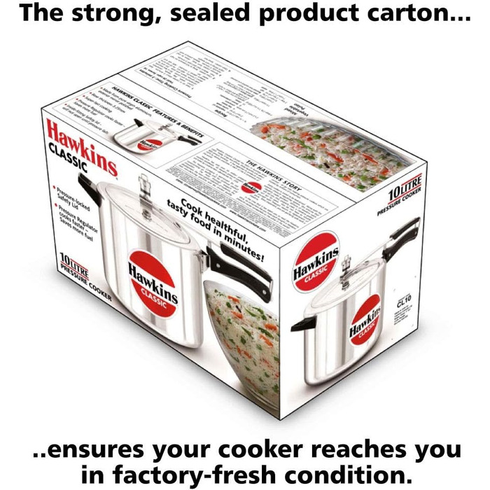 Скороварка Hawkins Classic CL40 з алюмінію, 4 л, компактна, срібна