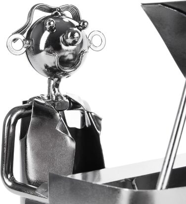 BRUBAKER Wine Bottle Holder Pianist at the Piano - Metal Bottle Stand of a Piano Player with Greeting Card for Wine Gift