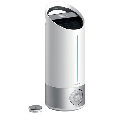 Leitz TruSens Ультразвуковий зволожувач повітря N-300, 45 м², з контролем вологості, для офісу, спальні та дитячої кімнати, 8 л, білий/сріблястий