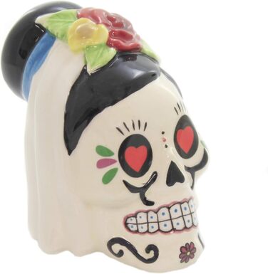 Pacific Giftware Day of the Dead Salt and Pepper Shakers - Ceramic with Skull Design
