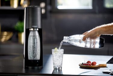 SodaStream Aqua Fizz Terra: комплект з 2 пляшок 1 л, балон CO2 Quick Connect (60 л), чорний матовий