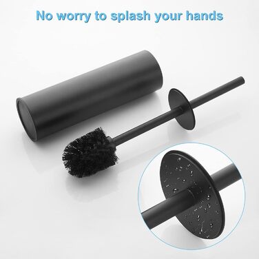 BGL 304 Stainless Steel Toilet Brush Holder - Long Design, Black Finish