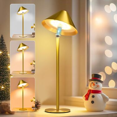 Світлодіодний акумуляторний настільний світильник Rosnek з магнітним кріпленням, димуванням та 3 режимами кольору (Золотий)