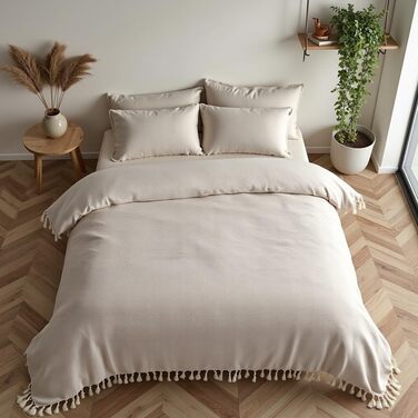 Покривало BOHORIA Tulum XXL 220x240 см, 100% бавовна, Oeko-Tex, двостороннє, для ліжка та дивана, з візерунком, сепія