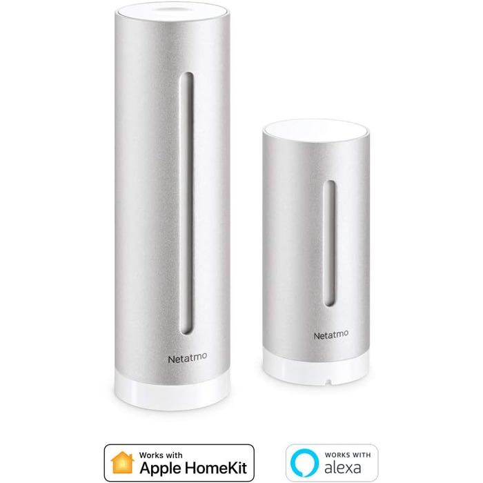 Netatmo Smart Weather Station - Wi-Fi, radio, indoor and outdoor sensor, weather forecast, Amazon Alexa & Apple HomeKit & TFA Dostmann protective cover for transmitter, article 98.1114.02, easy to install, white bundle with protective cover