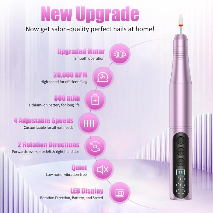 Електричний набір для манікюру та педикюру Nagelfräser 12 в 1: фрезер для гелевих нігтів, електрична нагрівальна машинка, набір для професійного догляду за нігтями