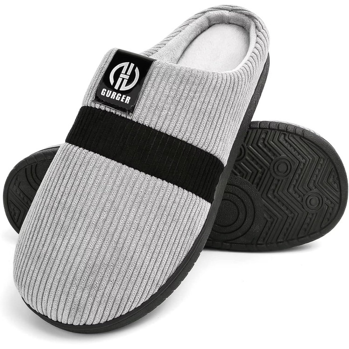 Тапочки домашні чоловічі/жіночі зимові з плюшевою підкладкою, розмір 36-51 (46/47 EU, сірий колір C2)