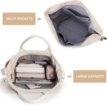 Сумка KALIDI Cord Shopper жіноча, велика, для школи, роботи, повсякденного використання, біла