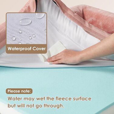 Ортопедичне ліжко для собак EHEYCIGA, великі та середні породи, 91x68 см, з Memory Foam, водонепроникне, з високим бортиком, рожеве (112x81x17.5 см)