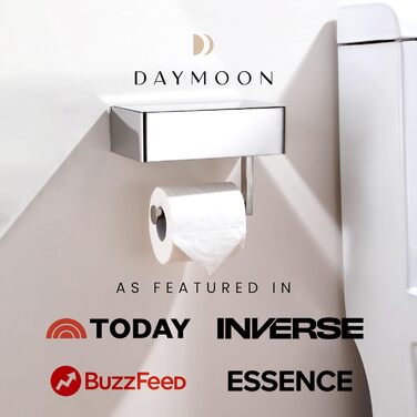 Day Moon™ Toilet Paper Holder Wood, Wet Tissue Box - Toilet Paper Holder with Wet Tissue Box, Toilet Paper Holder with Shelf Dark Wood With Storage