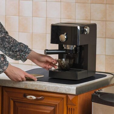 Стійка до вогню підставка під гаряче | Силіконова термостійка для столу | Килимок для фритюрниці | Підставка під кавоварку | Нековзна, водонепроникна (40 x 60 см) 40x60 см Чорна