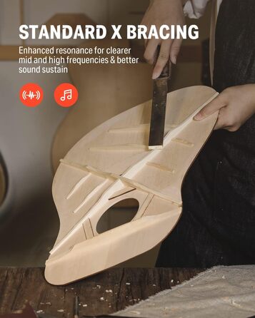 Акустична гітара Donner для початківців, дорослих, 4/4 Dreadnought, 41 дюйм, комплект з аксесуарами (Sunburst)