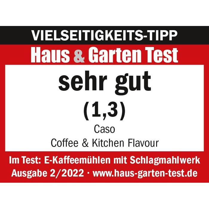CASO Coffee & Kitchen Flavour – електрична кавомолка та подрібнювач, нержавіюча сталь, для кави, спецій, горіхів, песто, висока якість