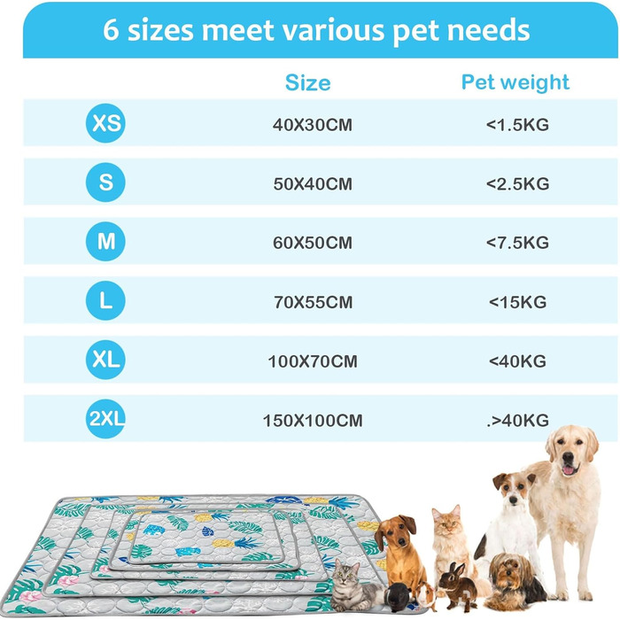 Килимок охолоджуючий для собак NIBESSER, самоохолоджуючий, 40x30 см, сірий (XS)