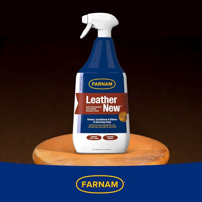 Спрей для догляду за шкіряними виробами Farnam Leather New, полірування, очищення, зволоження, ідеальний блиск, 946 мл