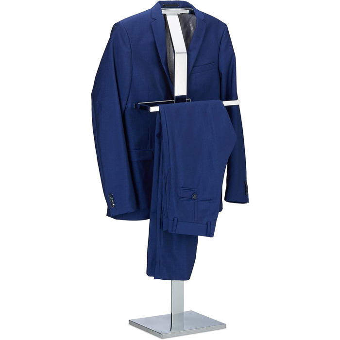Relaxdays Valet Stand, Clothes Rack made of Metal, Silent Butler Freestanding, Clothes Butler, HBT: approx. 111 x 45 x 21 cm