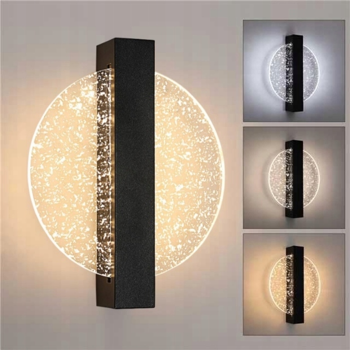 Стіна LED-бра AjieQaQ чорне, сучасне, внутрішнє, 12Вт, 1500Лм