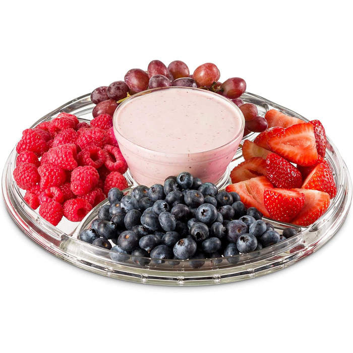 Торцеваний стіл Godinger з кришкою-куполом, 6-в-1, італійський кришталь, для тортів, салатів та фруктів