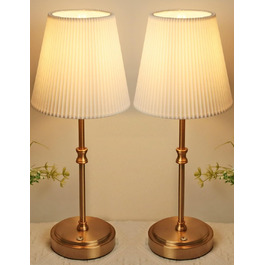 LED настільна лампа бездротова з акумулятором 3000mAh, торшер для спальні, вітальні, на вулицю (Retro Gold, 2 шт.)