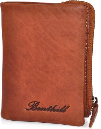 Benthill Small Wallet - Genuine Leather - Women's Wallet with RFID Protection - 6 Card Slots - Slim Wallet including Gift Box, Color: Brown