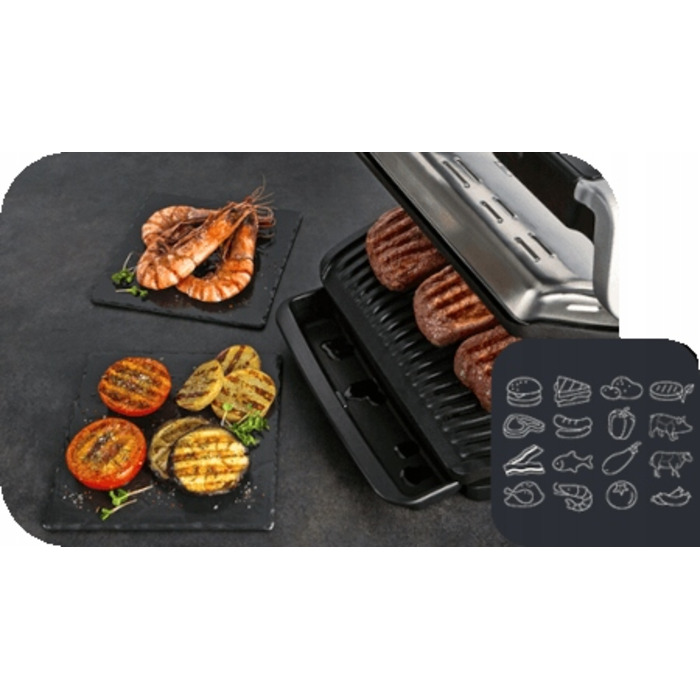 Складаний електричний гриль Tefal Optigrill Elite XL GC760D30, 2200 Вт