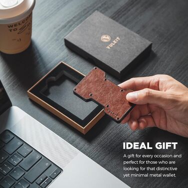 Чоловіче картхолдер VULKIT з кліпсою для грошей, металевий, тонкий, RFID захист, зелений (ретро шкіра)