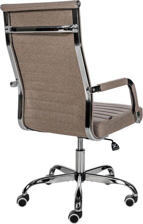 Ергономічне офісне крісло Amadora I з регулюванням висоти, поворотне на 360 градусів I з тканиною I міцне, витримує до 120 кг, колір: тауп (тканина)
