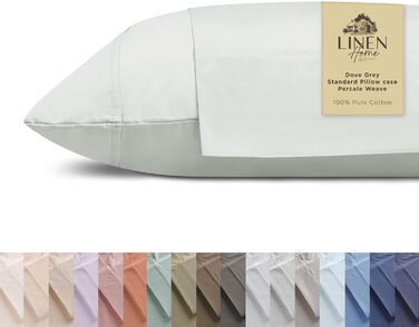 Наволочки з перкальної бавовни 100%, King Size, сіро-голубі, 2 шт., дихаючі та прохолодні, міцна постільна білизна, 50,8x101,6 см