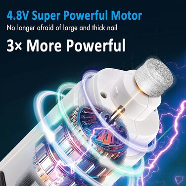 Електричний точило для собачих кігтів Casfuy з LED-підсвіткою, 4.8V, 2 швидкості, для середніх собак