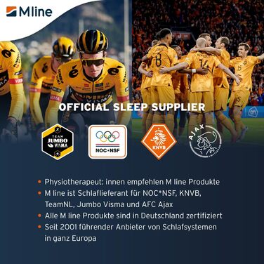 M LINE Athletic Pillow - Orthopedic Pillow - Side Sleeper Pillow - Ergonomic Head Pillow - Pillow for Neck Pain - Butterfly Pillow with Optimal Ventilation - 50 x 35 x 12 cm