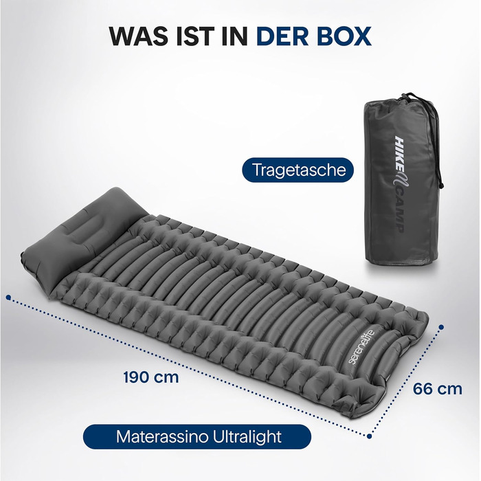 Спальні килимки та спальні мішки SereneLife – водонепроникні та міцні, для кемпінгу, трекінгу та відпочинку на природі (сірий)