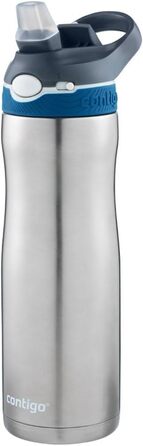 Contigo Ashland Chill Autospout Stainless Steel Water Bottle with Straw, Leak-Proof, Insulated Bottle for Sports, Biking, Hiking, 590 ml, Monaco