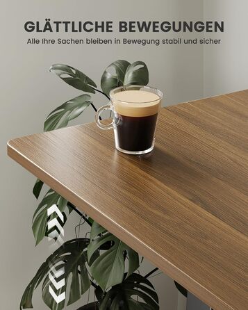 ErGear Electric Standing Desk 100x60cm - Walnut Finish, 4-Memory Smart Desk for Home Office with Mounting Plate