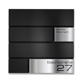 Поштова скринька Metzler G антрацит RAL 7016, з гравіюванням та табличкою з нержавіючої сталі, настінний монтаж, 37x37x10.5 см