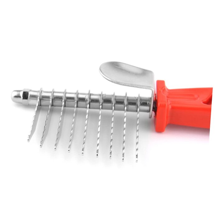 Набір гребінців для грумінгу тварин POPETPOP (3 шт.): для собак та котів, видалення шерсті, розплутування, середній розмір, червоний