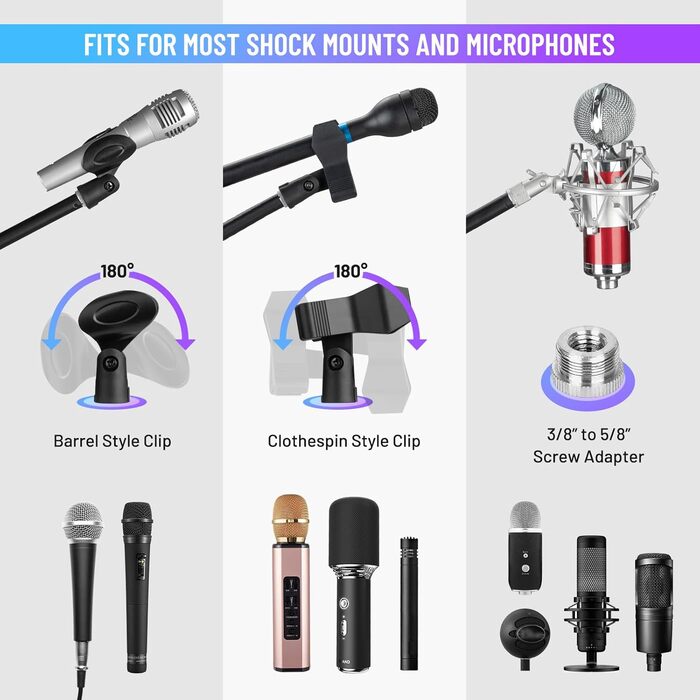 Підставка для мікрофона CAHAYA CY0360: регульована, 180° обертання, для конференцій, ігор та стрімінгу