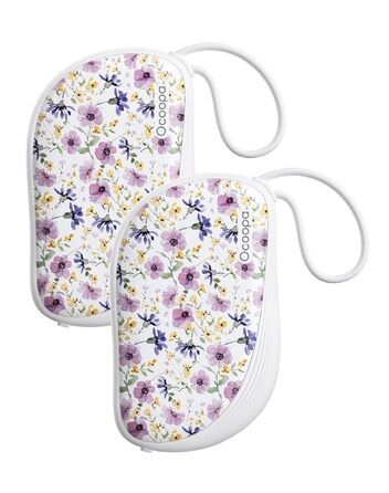 Електричні грілки для рук OCOOPA 2 шт., багаторазові, 4000mAh, подарунок на Новий Рік для жінок, ультратонкі (1,5 см), підходять для рукавичок та сумок, зимова необхідність, UT5 Sway Wiesengeflüster (Ocoopa x Künstleredition) (Lila Blüten (Ocoopa x K