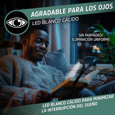 Ліхтарик для читання Energizer LED з кліпсою, USB-C, 3 режими, акумуляторна, гнучка, захист для очей