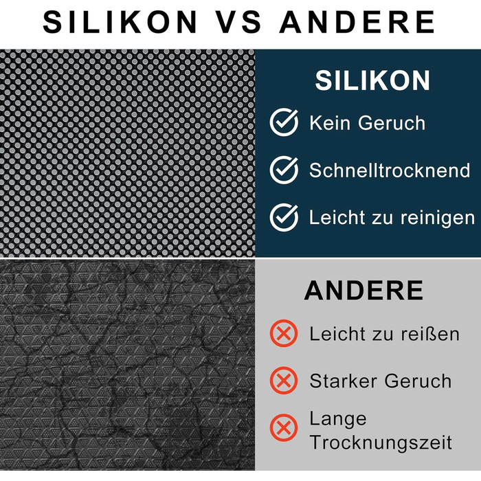 Килимок для порогу Fowooyeen з силікону, 43 x 76 см, сірий. Не слизький, миючий, для дому та вулиці.
