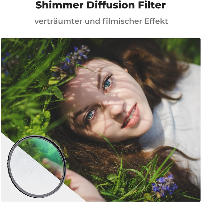 Фільтр Shimmer Diffusion K&F CONCEPT 49mm з оптичного скла з 18-шаровим покриттям Nano-Klear для відео та портретної зйомки
