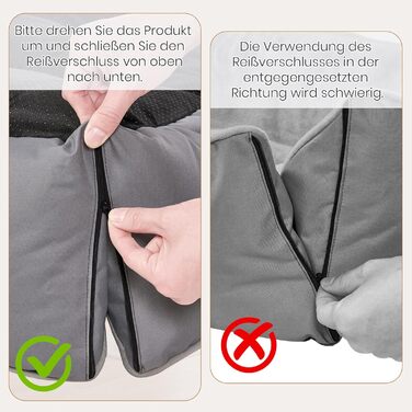 Лежанка для собак Dogat, 76x63 см, сіра, з фетру, з блискавкою, для собак малого, середнього та великого розміру