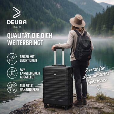 Набір валіз Deuba TRAVEL з жорстким корпусом, 3 предмети, чорний колір