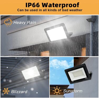 Світлодіодний прожектор для вулиці IP66, 150W, 6500K, 5000Лм, водонепроникний, для двору, гаража, саду