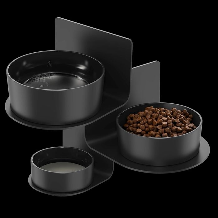 Миска для собак DRAIAX ElegantFeed M з кераміки – чорна, матова зовні, глянцева всередині
