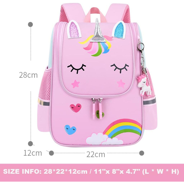 Дитячий рюкзак для школи Kinderrucksack - рожевий, 28*22*12 см, для дівчаток та хлопчиків, 3-6 років
