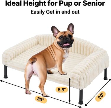 Ліжко для собак Veehoo - м'яке, з ортопедичним матрацом, 60x45x10 см, білий