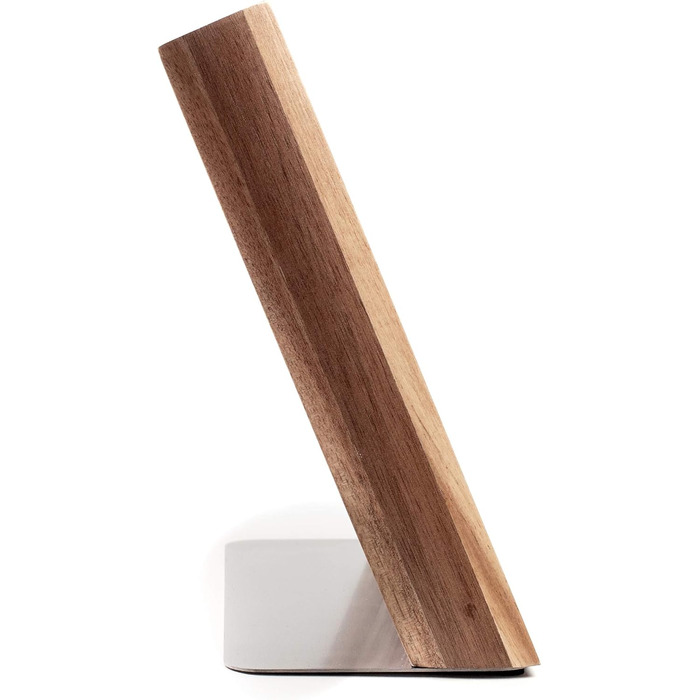 Hansekitchen Knife Holder Magnetic – Magnetic Knife Block Made of Acacia Wood, High-Quality Knife Board with Magnet, Magnetic Knife Holder without Knives - with Magnetic Strip (Brown)