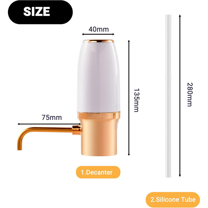 Electric Wine Aerator Dispenser, Electric Smart Decanter with Rechargeable USB Port, Electric Wine Decanter and Wine Dispenser Pourer, Wine Gift for Mother and Wife