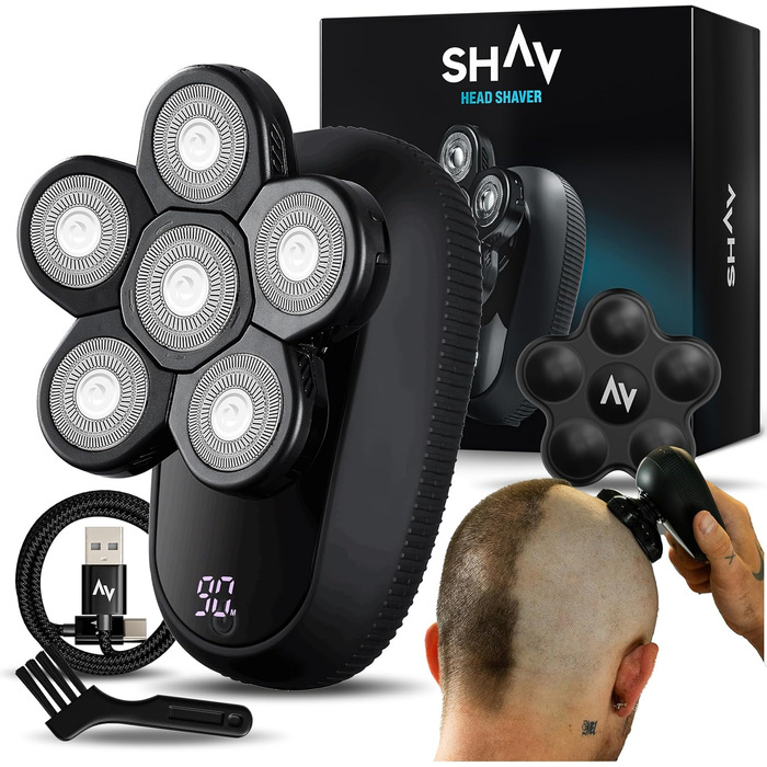 Електричний голкострум для голих голів чоловічий Shav Crowner, голкострум для голови, апарат для гоління голови вологою та сухою, чоловічий голкострум